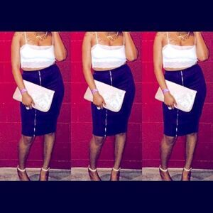 Front Zipper Pencil Skirt!